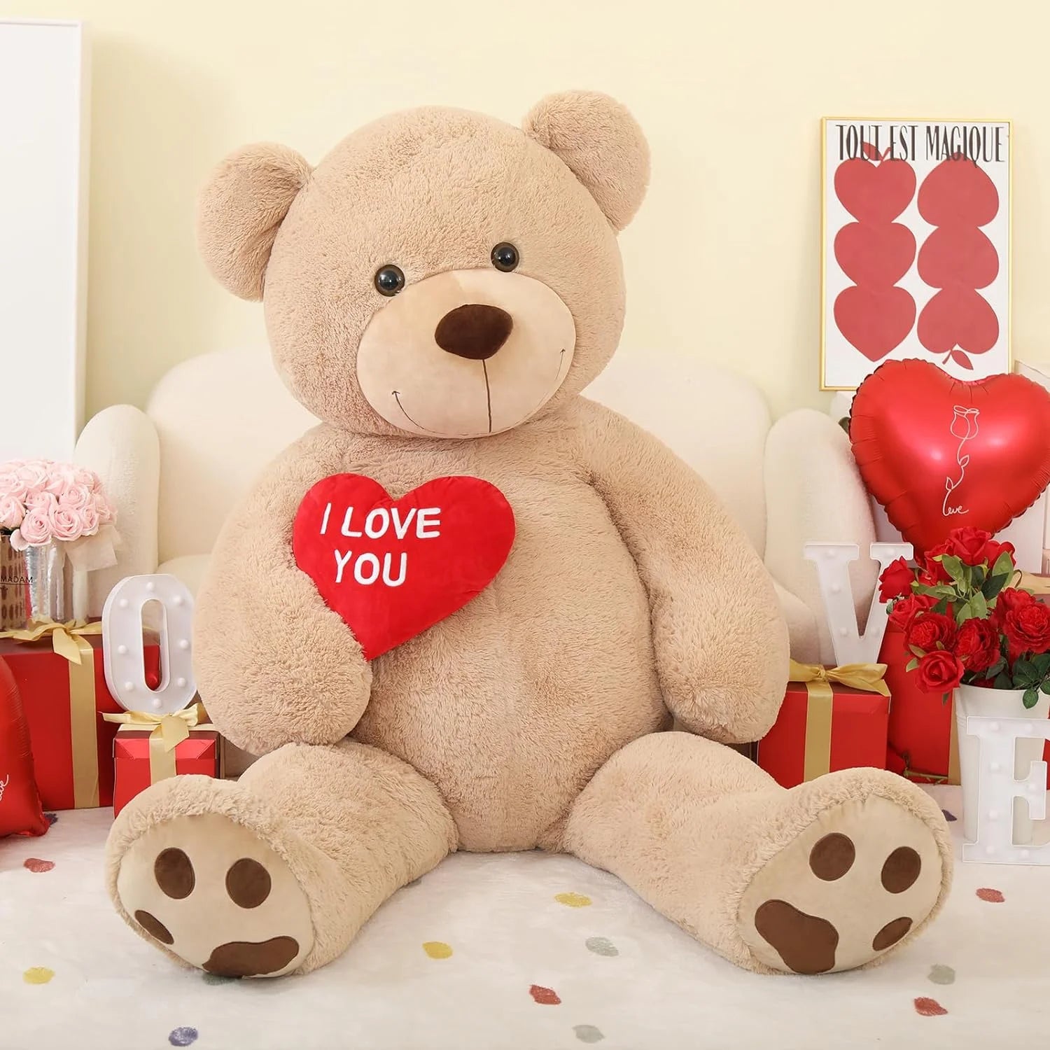 Brown Giant Teddy Bear 6ft Stuffed Animal Jumbo Human Size Teddy Bear C7462