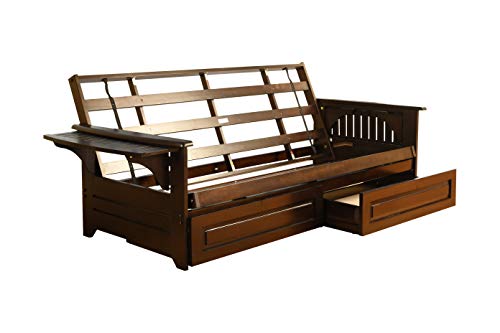 Full Size Futon with Storage Drawers in Espresso Finish E329