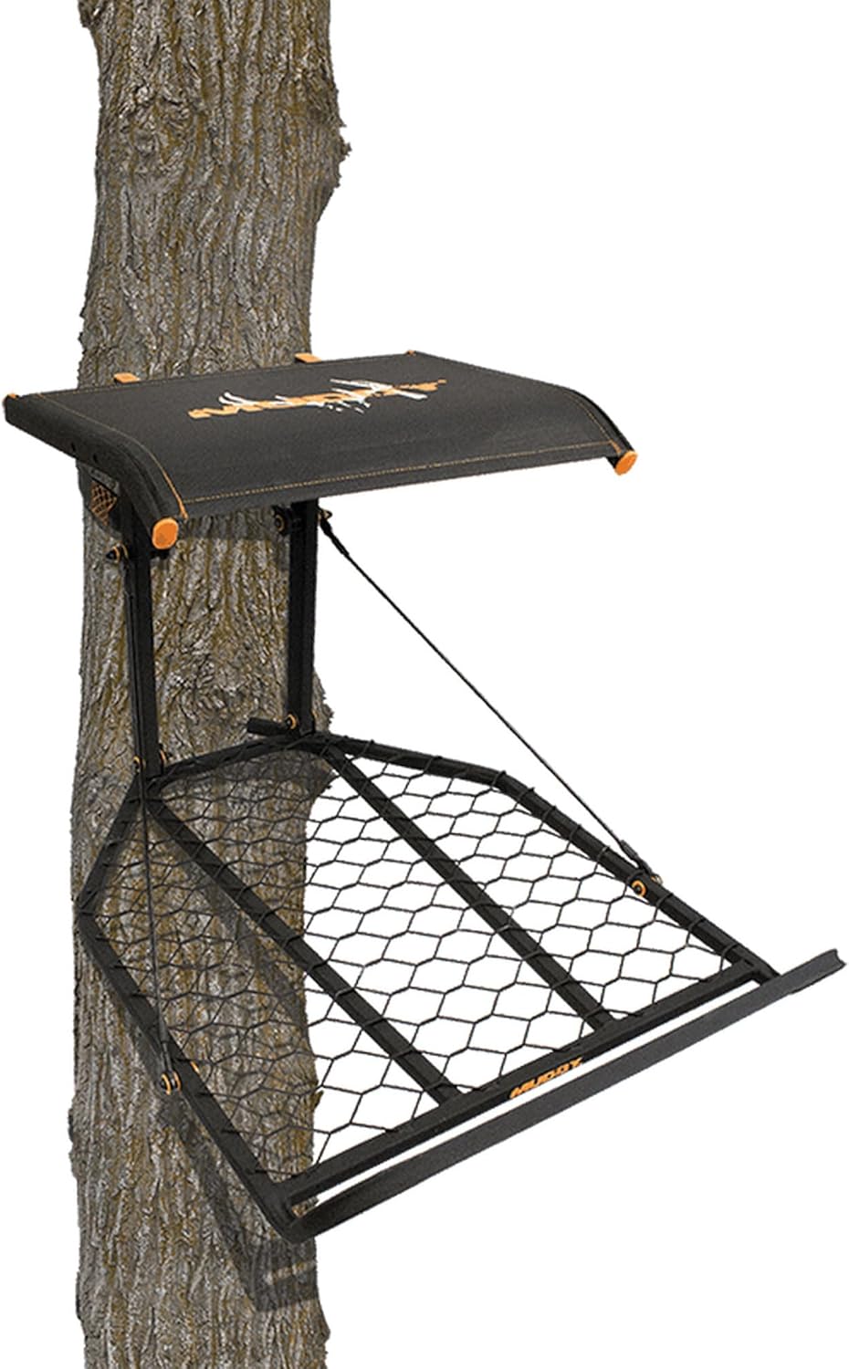 Durable Weather-Resistant Outdoor Hunting Tree Stand with Fixed Footrest & Seat, 300 Pound Maximum Capacity R70326