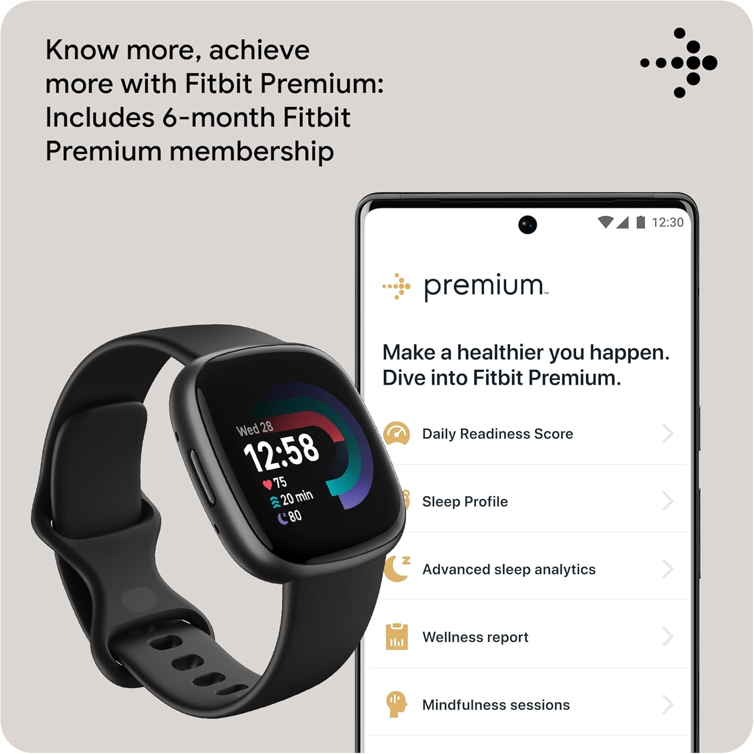 Waterfall Blue/Platinum Fitness Smartwatch with GPS, Heart Rate, One Size P301845