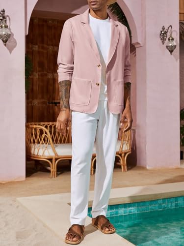 Mens Casual Linen Blazer Suit Jacket F33807