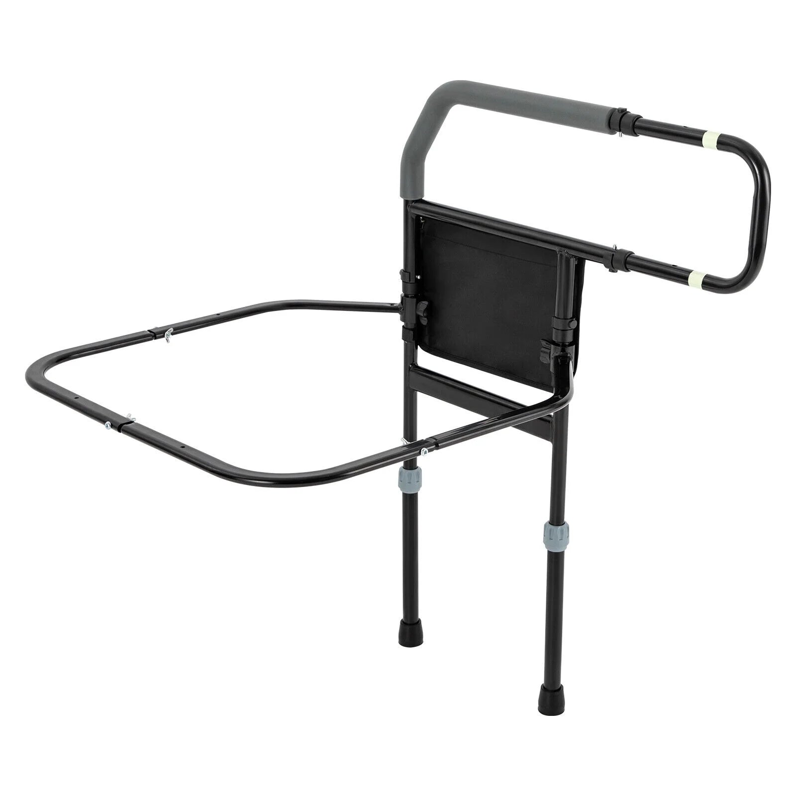 Black Adjustable Bed Side Rail with Storage Pocket D51185
