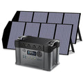 2 Pack 140W Foldable Solar Panel with 2400 Watt 1500Wh Power Station G758905