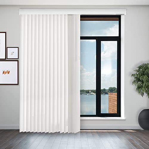 Blackout Vertical Blinds Oxford White Vinyl 78"W X 84"H Y462
