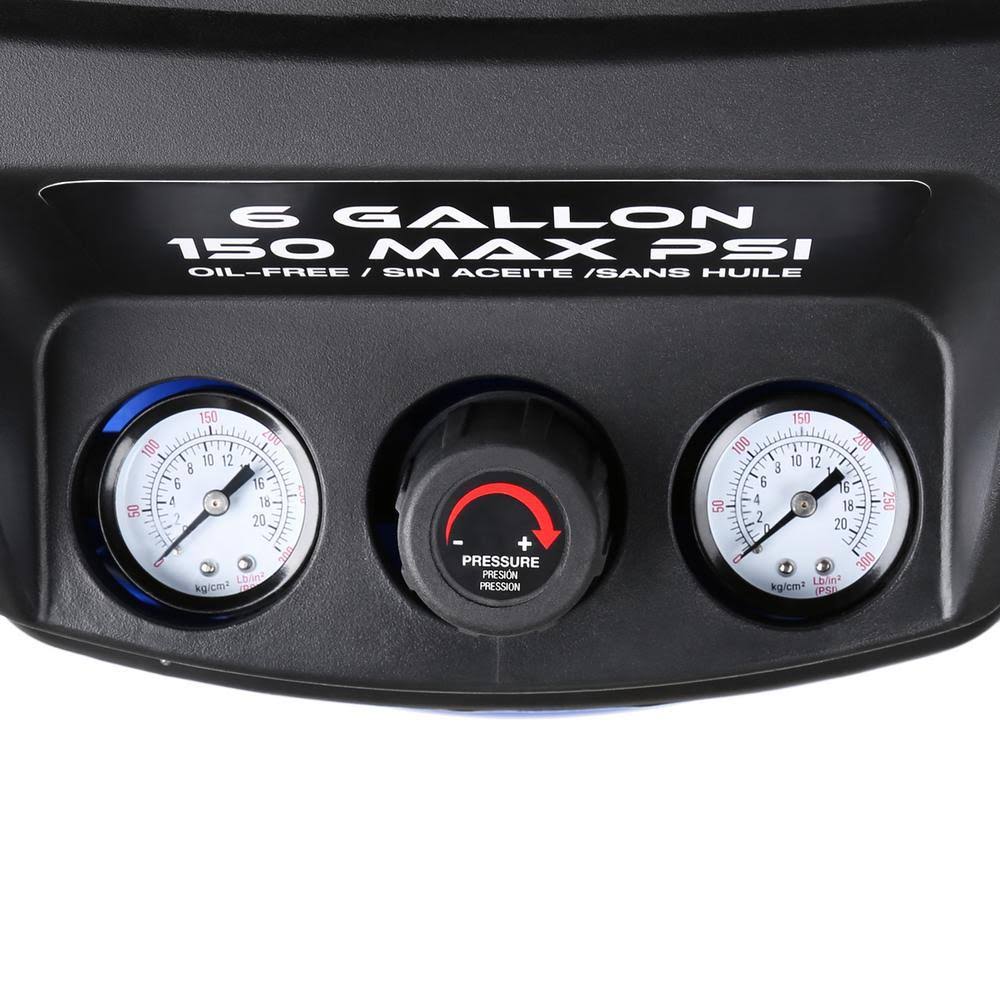 6 gal. Portable Electric 150 PSI Oil-Free Pancake Air Compressor H360