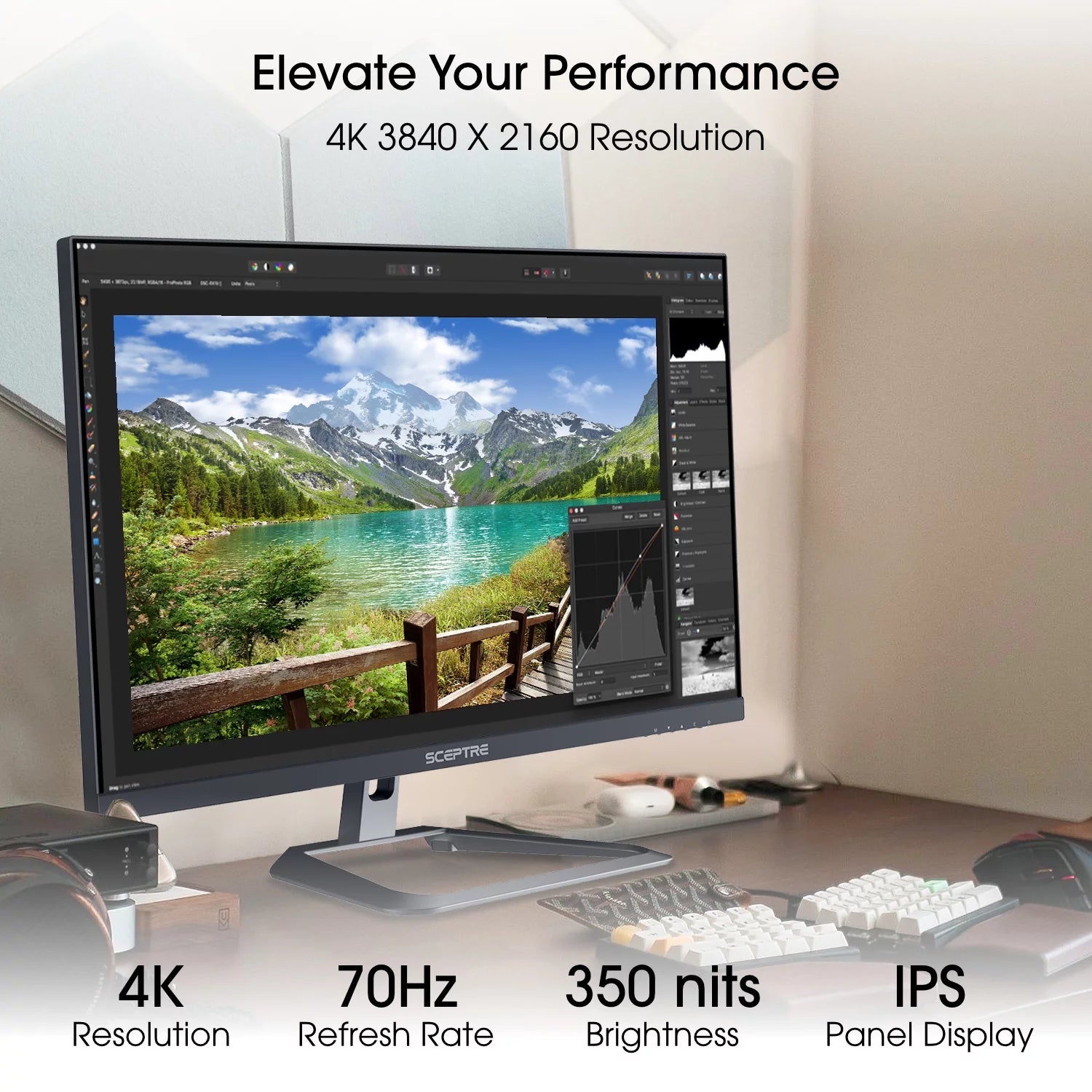 27" 4K UHD IPS Monitor 70Hz DisplayPort HDMI 99% sRGB Built-in Speakers P23646