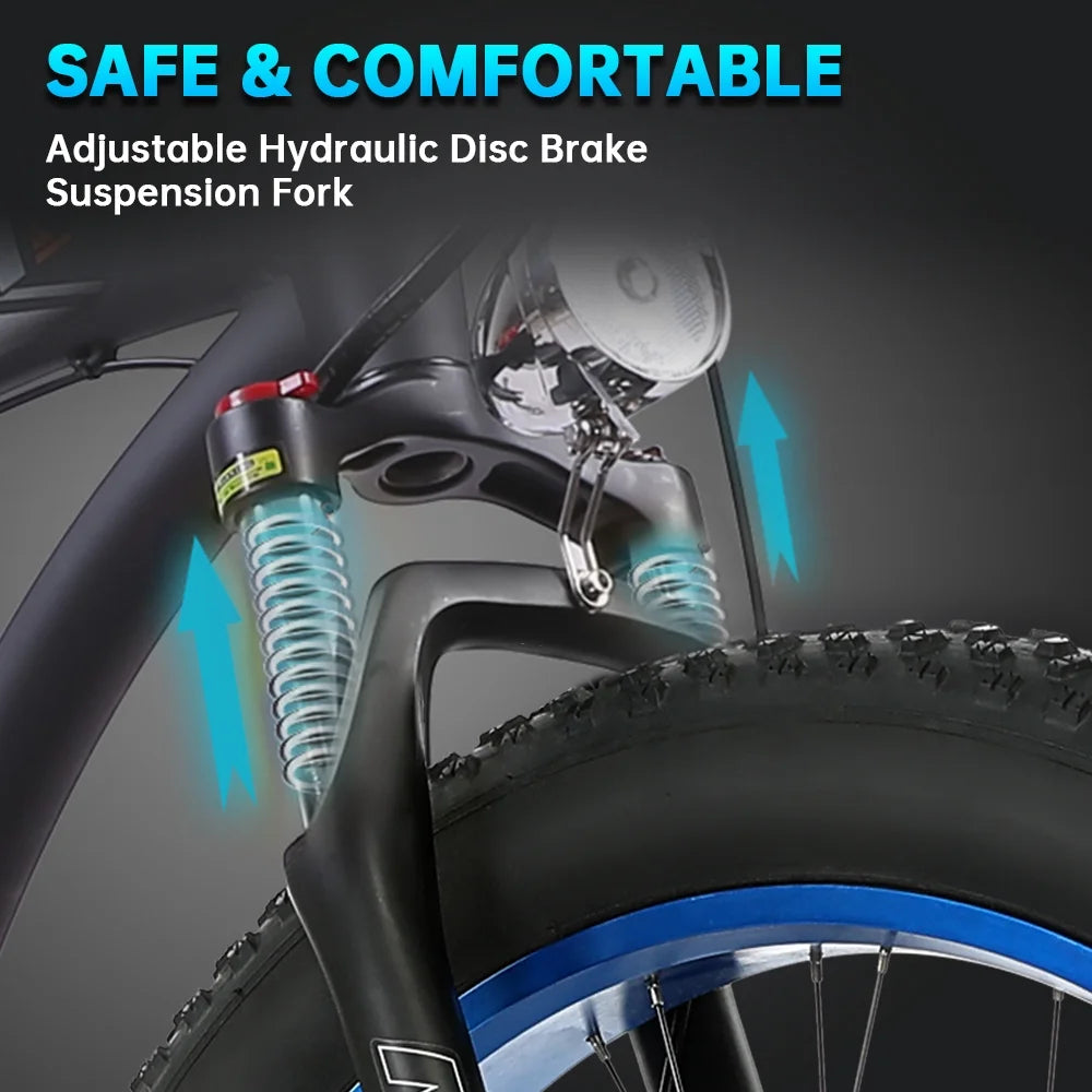 750 W 48 V 12.5 AH 26" Fat Tire Electric Bicycle M554158