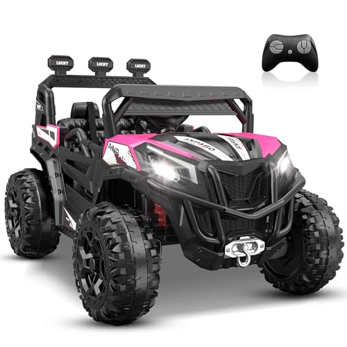 24V 4X4 Ride on Car Truck with Remote Control, 4WD/2WD Switchable Kids UTV, Blue B201