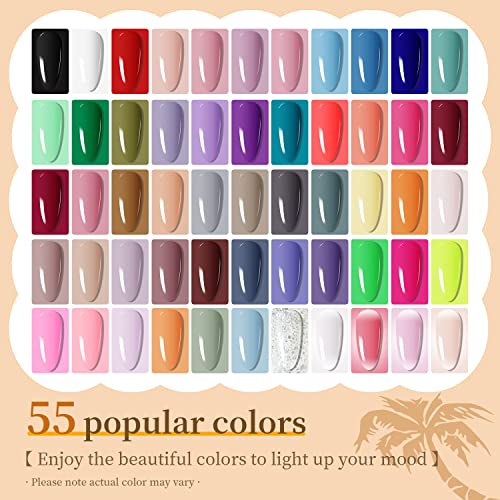 10 Colors Gel Nail Polish Kit with Mini UV LED Nail Lamp Base Coat Top Coat Set D29732