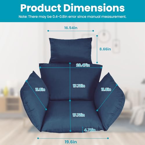 Grey Hanging Egg Chair Cushion with Pillow Q95461