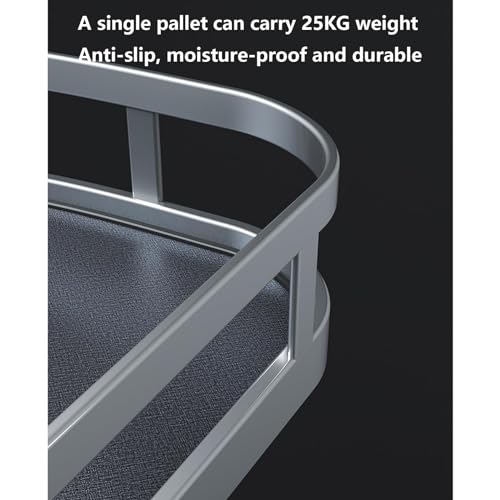 2-Tier Grey Pull Out Shelf Kitchen Cabinet Storage Rack X2675