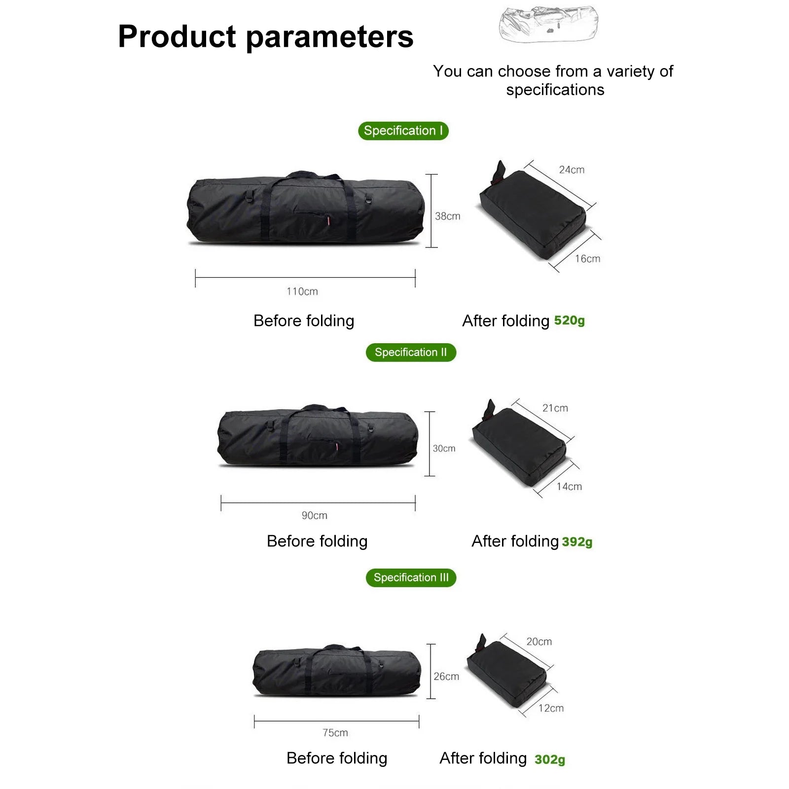60L Waterproof Roll Top Duffel with Carry Straps H548637