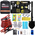 124 Pcs Emergency Car Kit with Jumper Cables 11.8 Foot and Folding Survival Shovel P45498