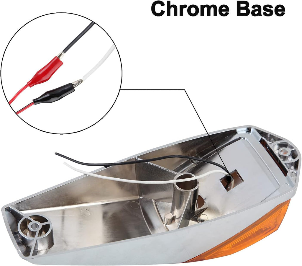 5Pcs 17 LED Amber Cab Roof Top Marker Clearance Running Lights with Chrome Base 12V X589575