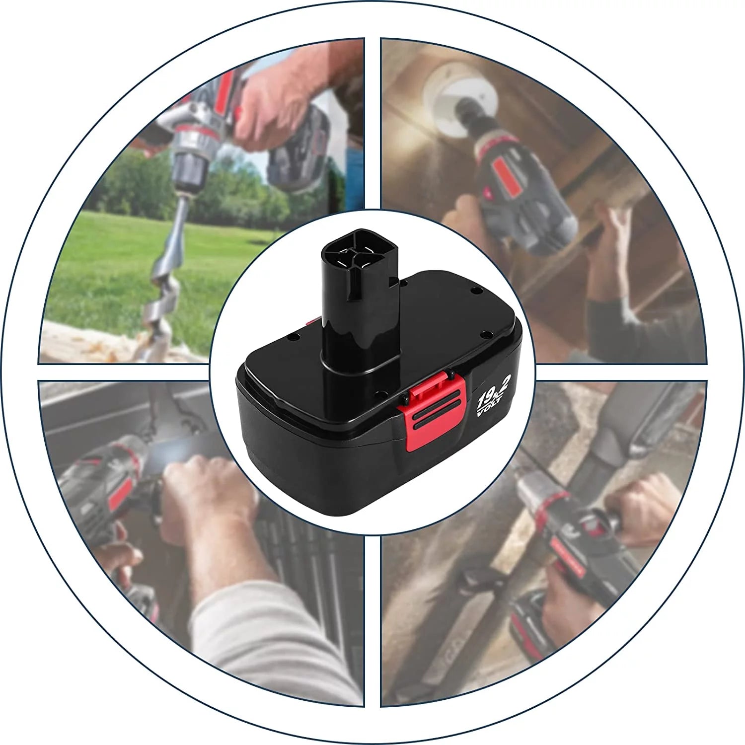 2 Packs Replacement Battery Compatible with Craftsman 19.2 Volt C3 Cordless Tools P4861