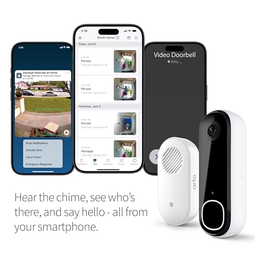 White 2K Video Doorbell with Chime 2 Bundle T78780