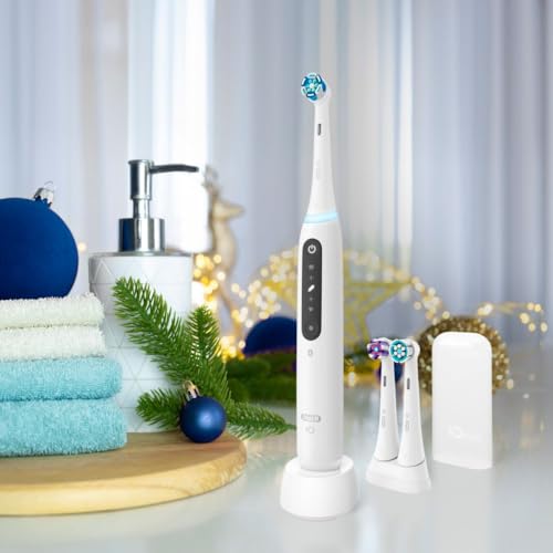 White Rechargeable Electric Toothbrush with 3 Brush Heads and Travel Case T118