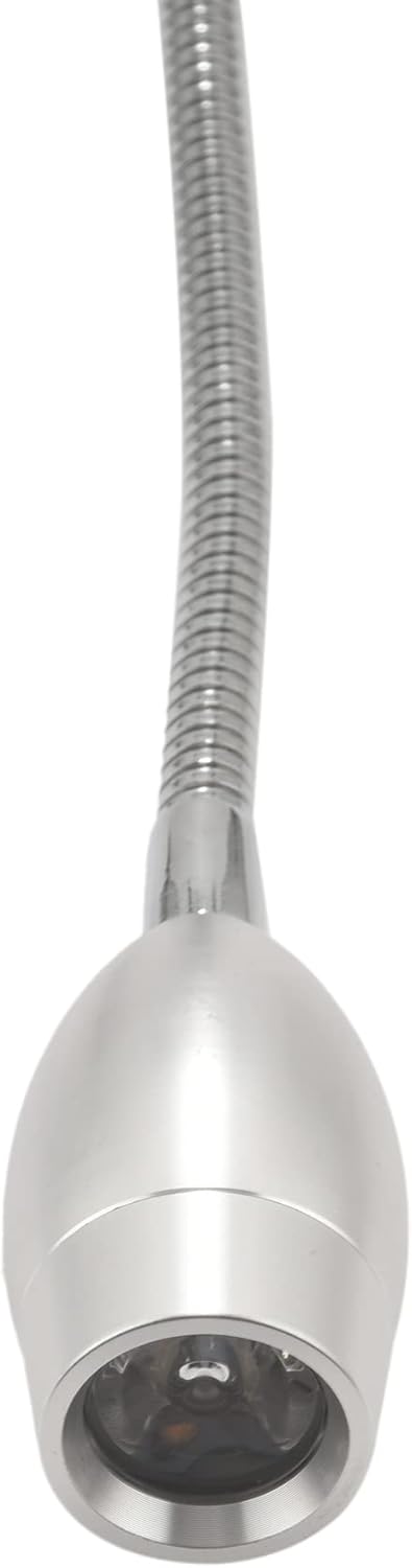 Silver Flexible Gooseneck Reading Lamp with Plug S488