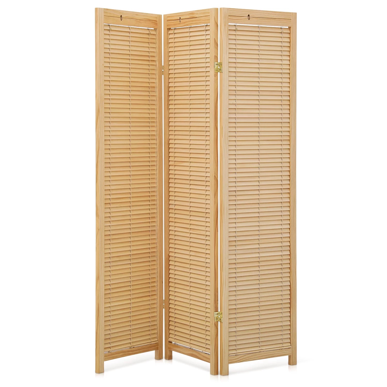 Natural 3 Panel Wood Room Divider P446