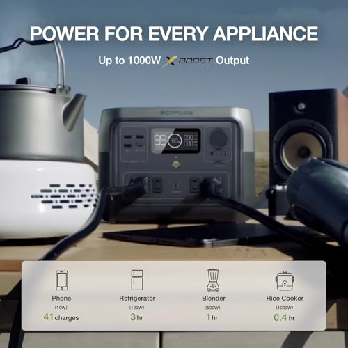 Portable Power Station 499Wh LiFePO4 Battery 1000W Output Solar Generator M8186
