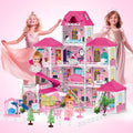 4-Story 12 Rooms Dollhouse with 2 Dolls T78118