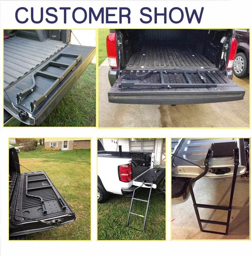 Black 42 Inches Steel Tailgate Ladder Pack of 2 K341658