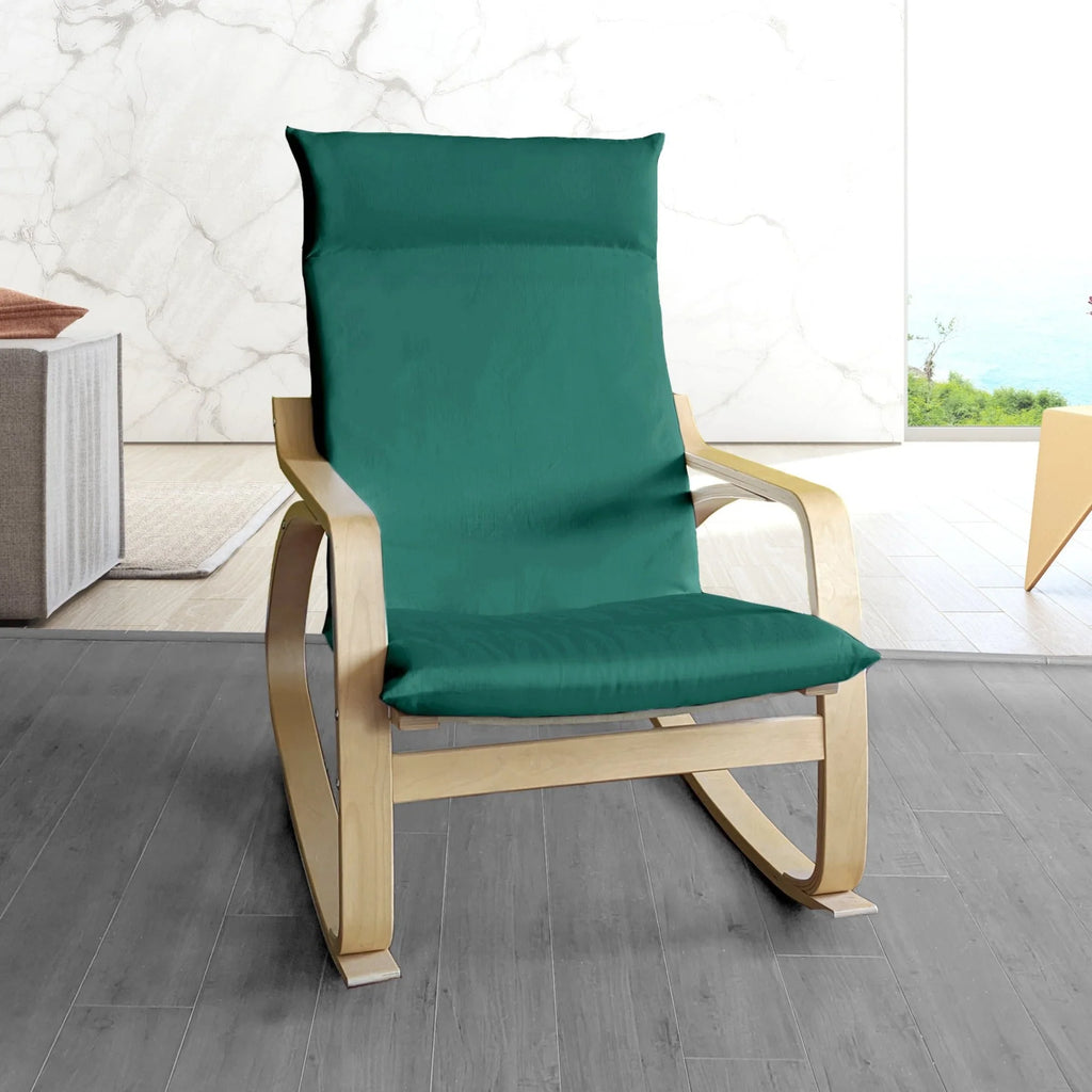 Velvet Forest Green Chair and Ottoman Covers X4925