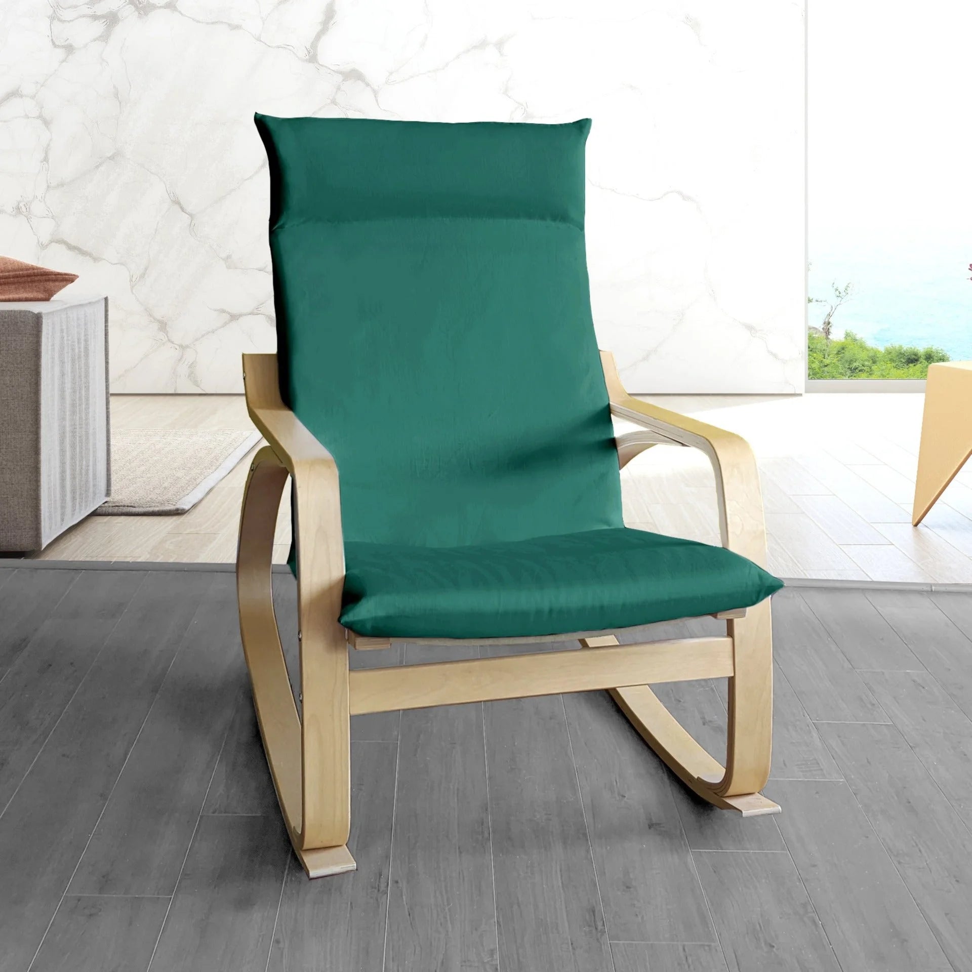 Velvet Forest Green Chair and Ottoman Covers X4925