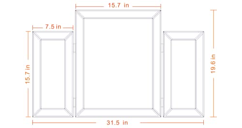 Mirrored Vanity Dressing Table Set with 2 Drawer Storage F126