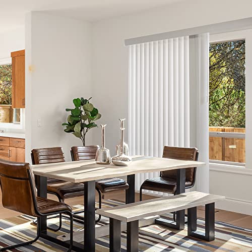 Blackout Vertical Blinds Oxford White Vinyl 78"W X 84"H Y462