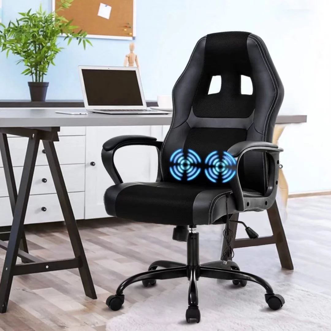 Ergonomic PU Leather High Back Gaming Chair with Lumbar Support Q980988