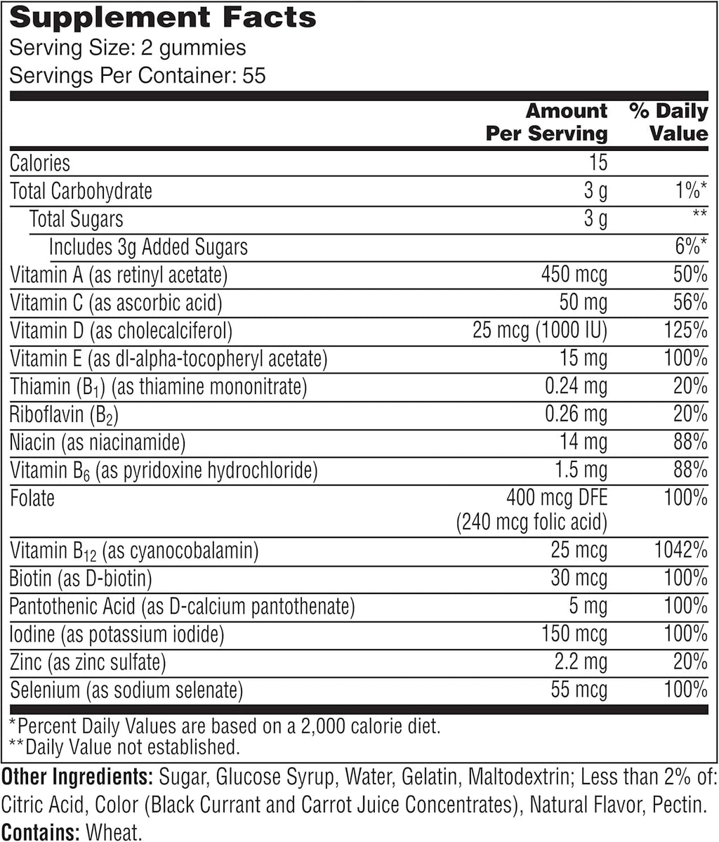 Women's 50+ Advanced Multivitamin Gummies, 110 Count S475146