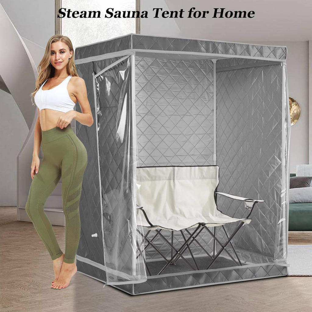 Full Size 2 Person Portable Steam Sauna Tent (Grey) N1789
