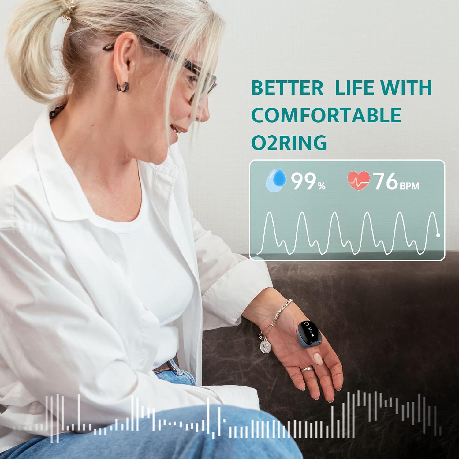 Rechargeable Bluetooth Pulse Oximeter with Reminder N7501