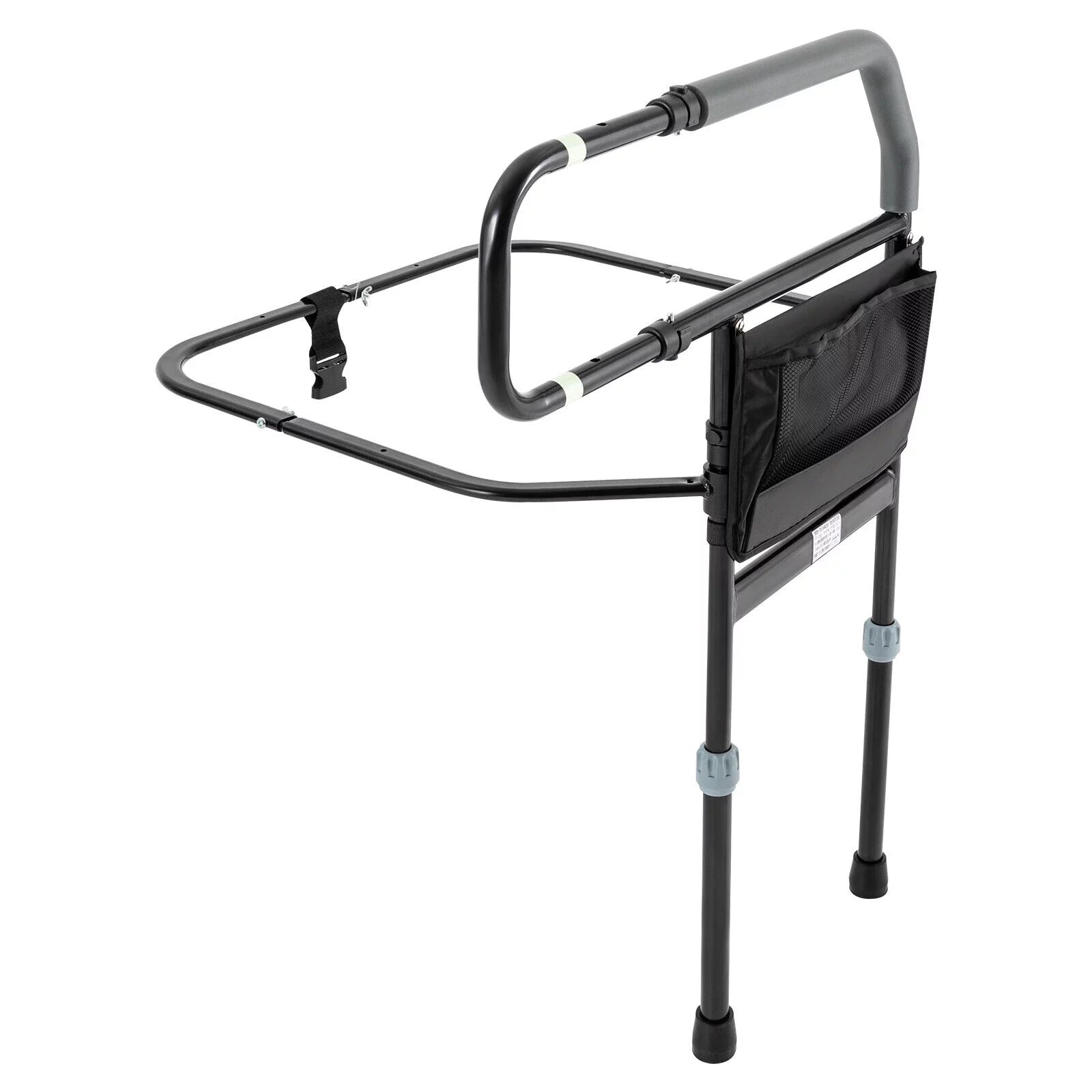 Black Adjustable Bed Side Rail with Storage Pocket D51185