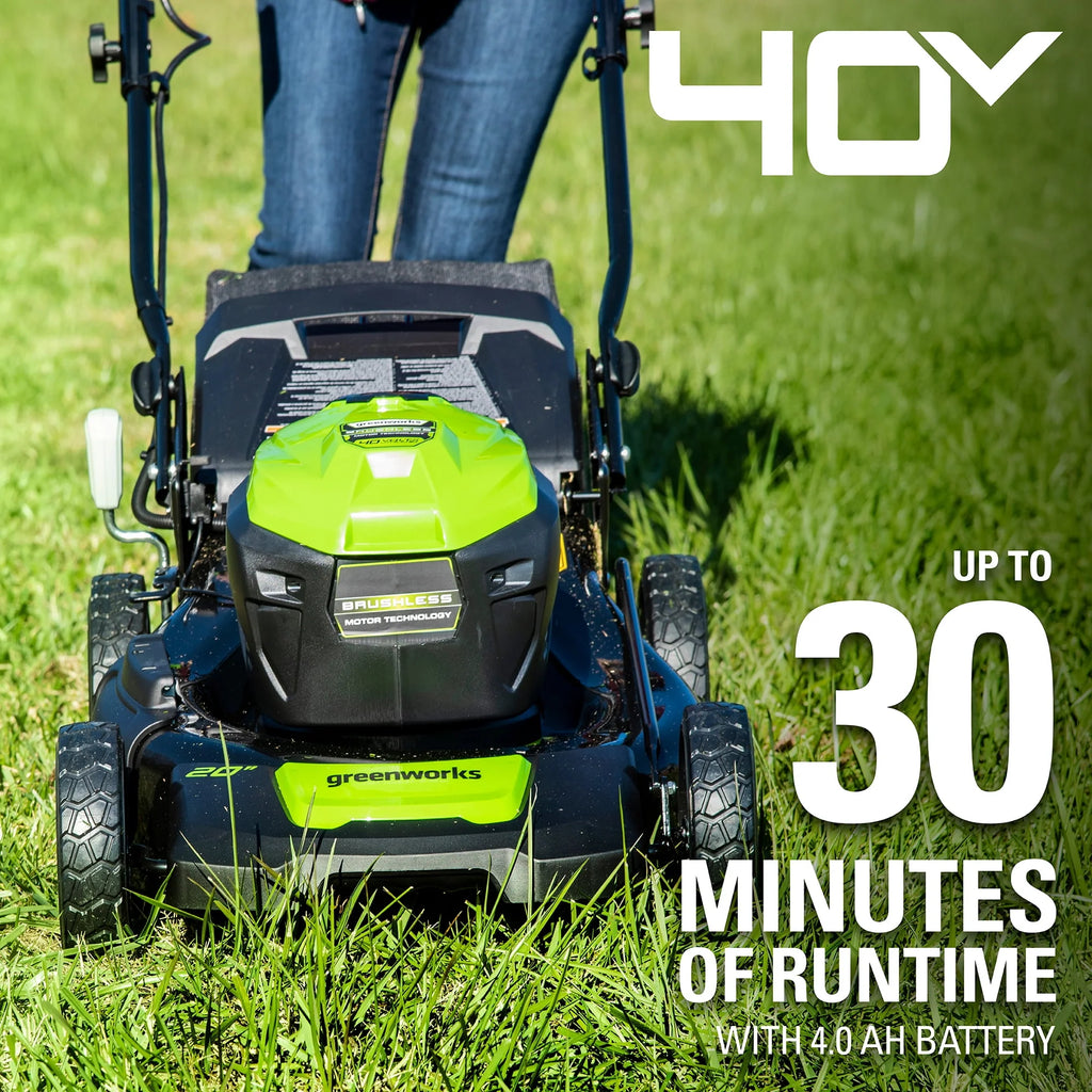 40V 20 Brushless Push Lawn Mower with 4.0 Ah Battery & Quick Charger V274871