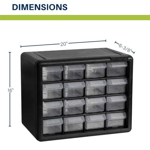 24-Drawer Plastic Storage Cabinet Black R4349