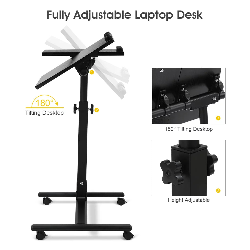 Black Walnut Height Adjustable Mobile Laptop Desk N551