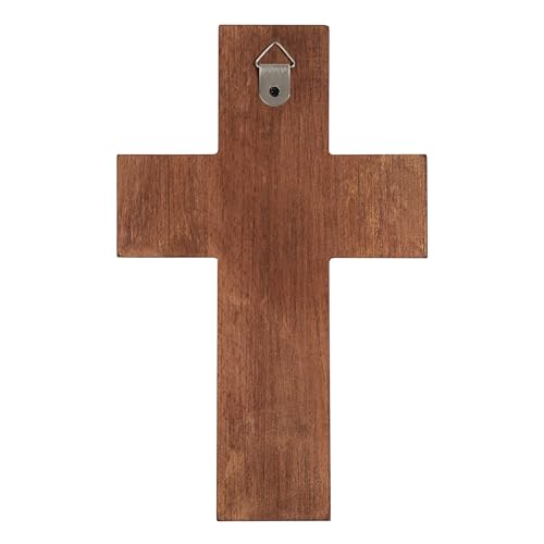 14 Inch Wooden Wall Cross with Hook T190