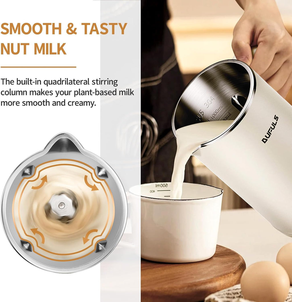 8 in 1 Nut Milk Maker, 40.58oz Soy Milk Maker with 10 Blades M21216