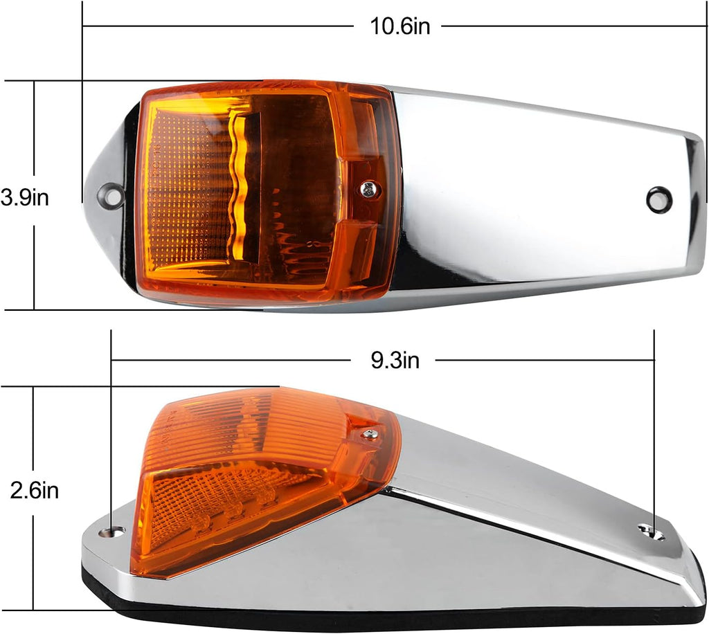 5Pcs 17 LED Amber Cab Roof Top Marker Clearance Running Lights with Chrome Base 12V X589575