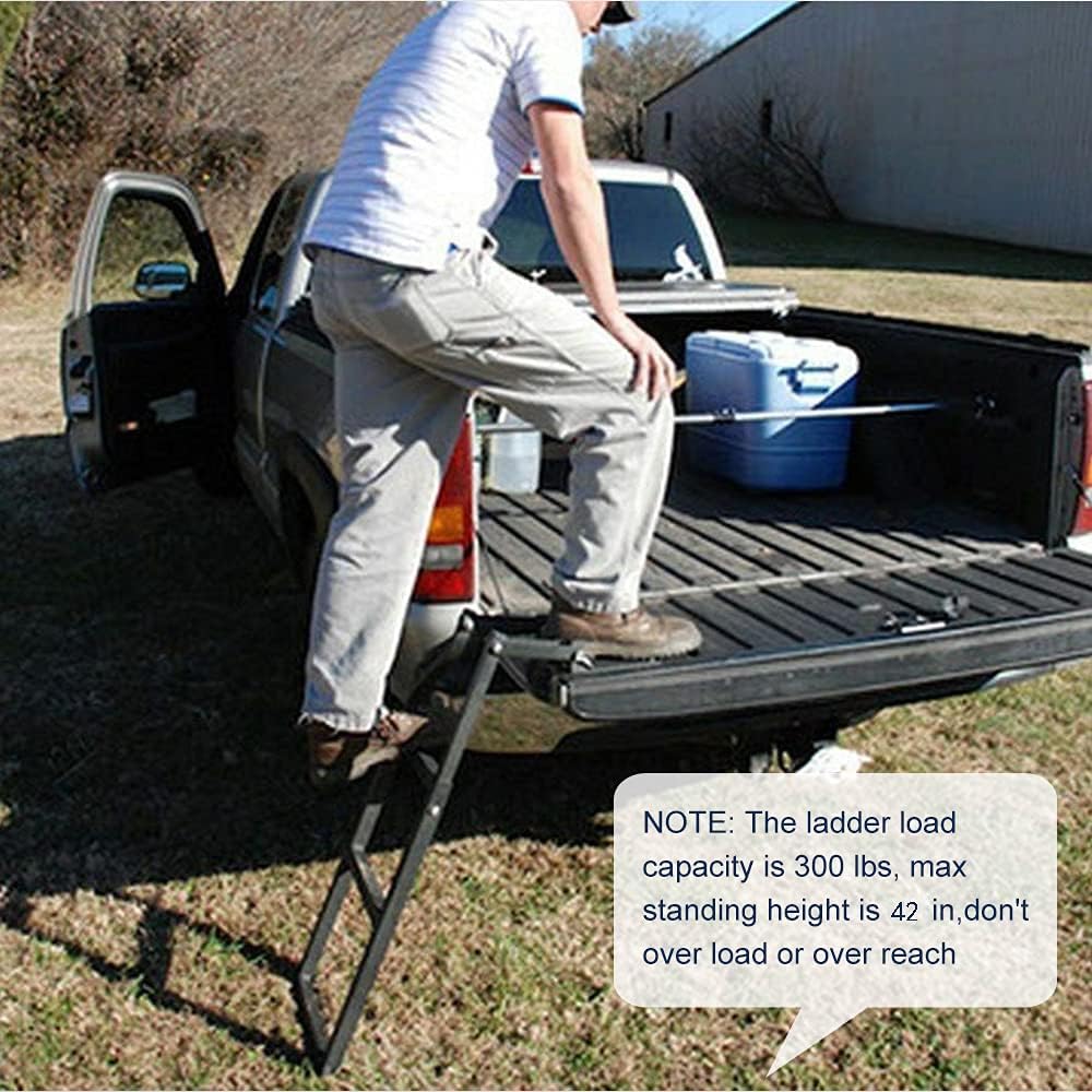 Black 42 Inches Steel Tailgate Ladder Pack of 2 K341658