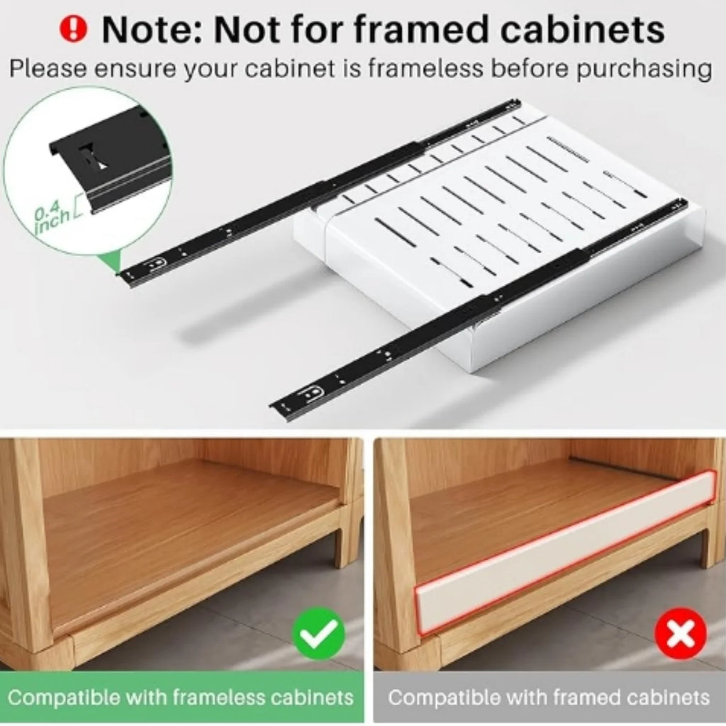 Expandable Heavy Duty Slide out Drawers Cabinet Organizer (White) E666108