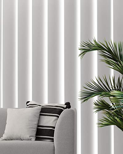 Blackout Vertical Blinds Oxford White Vinyl 78"W X 84"H Y462