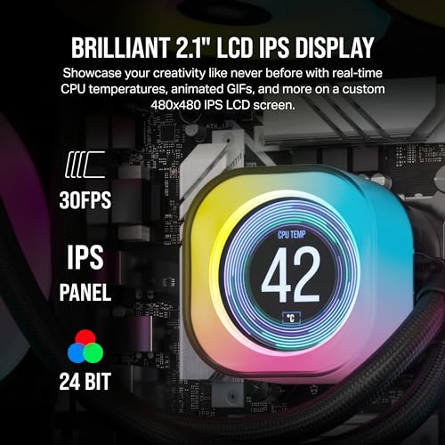 White 360mm Liquid CPU Cooler with LCD Screen A31639