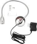 Silver Flexible Gooseneck Reading Lamp with Plug S488
