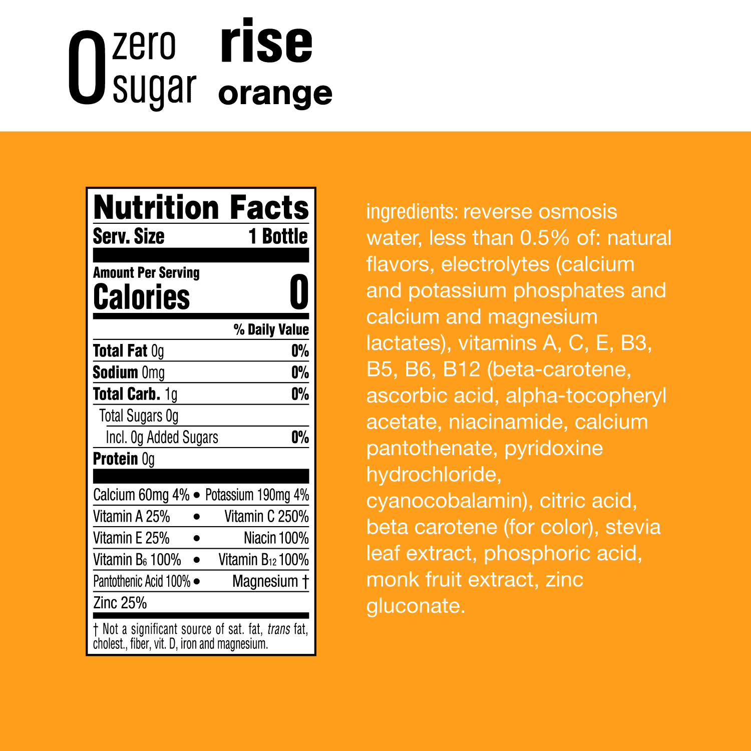 20 fl oz 12 Pack Orange Electrolyte Enhanced Vitamin Water U2519