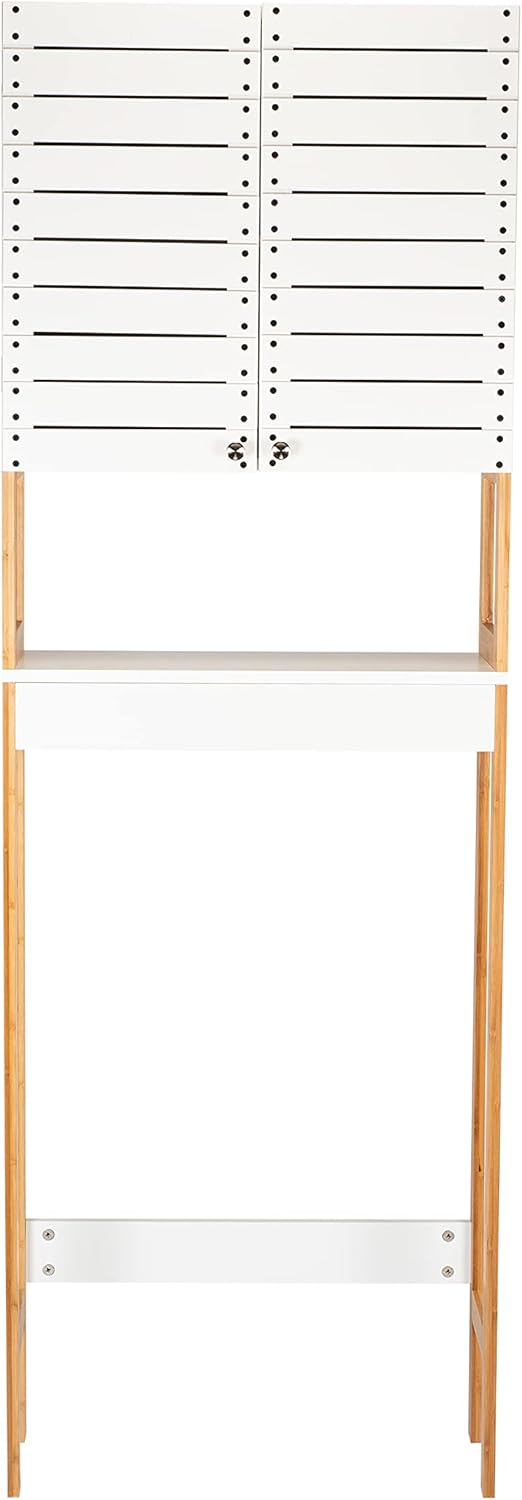White Bamboo 3 Shelf Over The Toilet Cabinet D892846