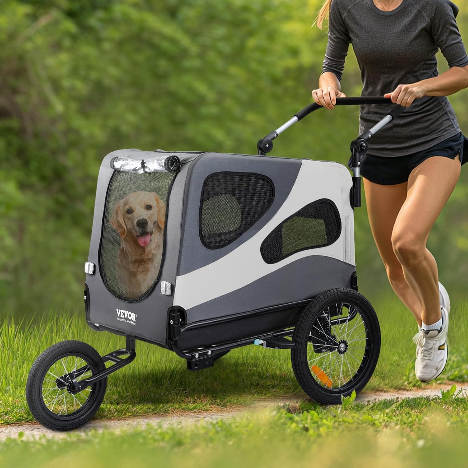 Black/Gray Dog Bike Trailer with Quick Release Wheels X348