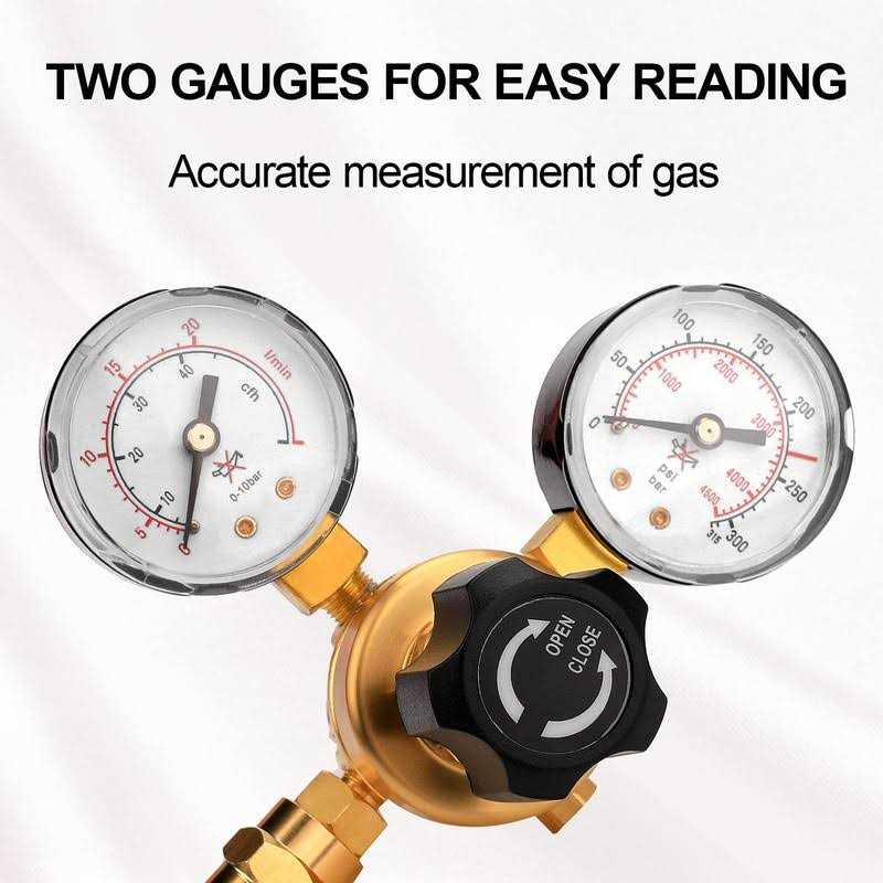 Argon CO2 Regulator Gauge Welding Gas Regulator with 6.6Ft Gas Hose N227